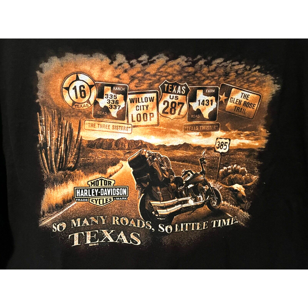 Harley Davidson So Many Roads, So Little Time Texas XL Biker T Shirt Tee